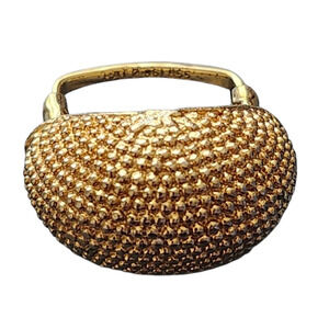 Vtg 1960s Vendome Signed Textured Gold Tone Adjustable Ring